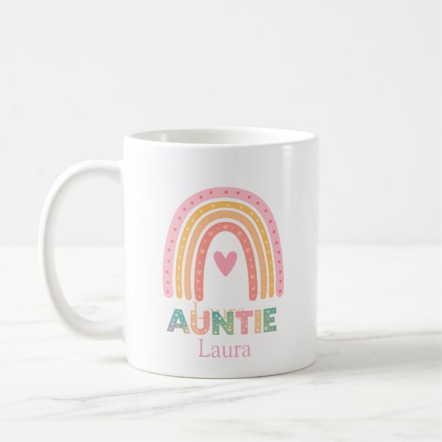 Personalised Rainbow Mug Gift for Auntie Best mug (Left)