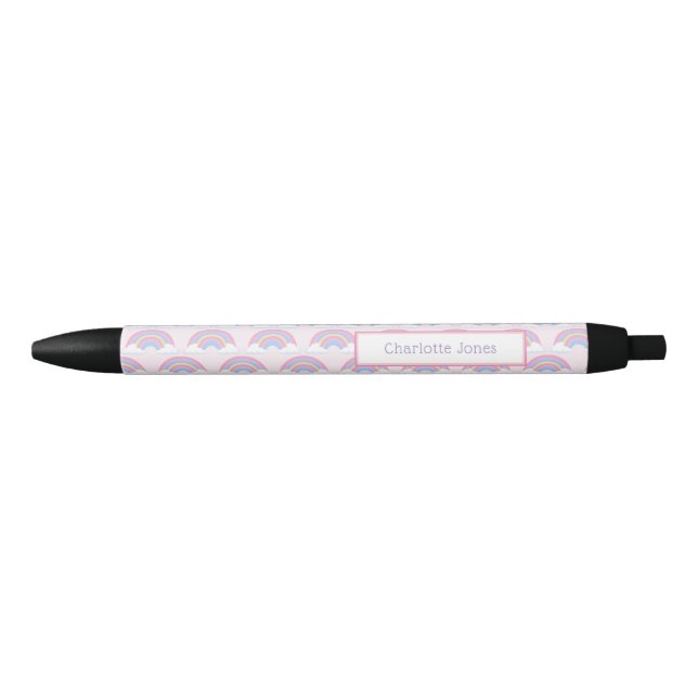 Personalised Rainbow Name Colourful Black Ink Pen (Front)