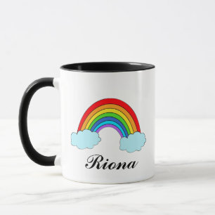 Personalised Rainbow Name Mug Colourful