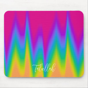 Personalised Rainbow Ombre Wave  Mouse Mat