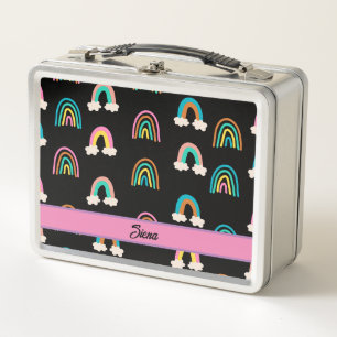 Personalised Rainbow Pattern Metal Lunch Box