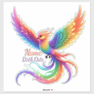 Personalised Rainbow Phoenix Name Birthdate Gift