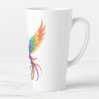 Personalised Rainbow Phoenix Name Birthdate Gift Latte Mug
