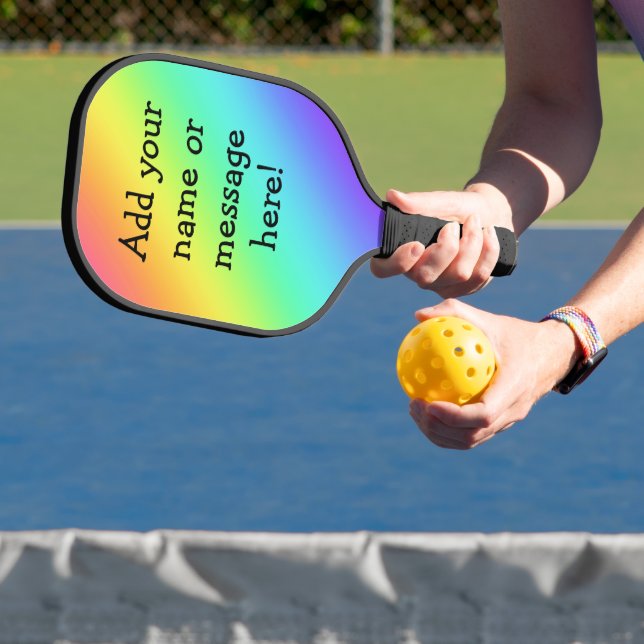 Personalised Rainbow Pickleball Paddle (Insitu)