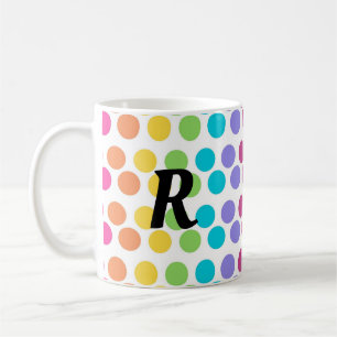 Personalised Rainbow Polka Dot Coffee Mug