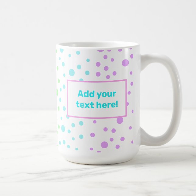Personalised Rainbow Polka Dot Coffee Mug (Right)