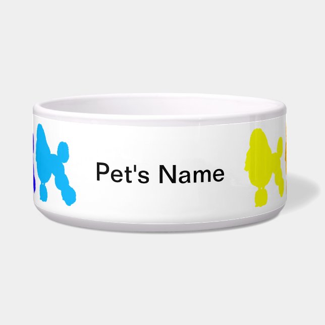 Personalised Rainbow Poodle Bowl (Front)