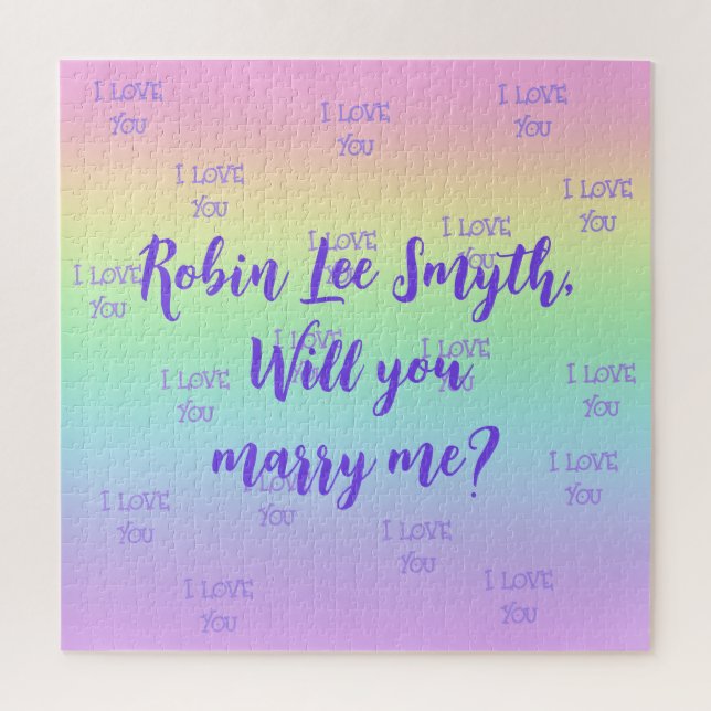 Personalised Rainbow Proposal Jigsaw Puzzle (Vertical)