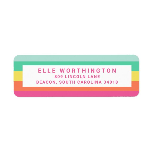 Personalised Rainbow Sherbet Colour Block Stripe (Front)