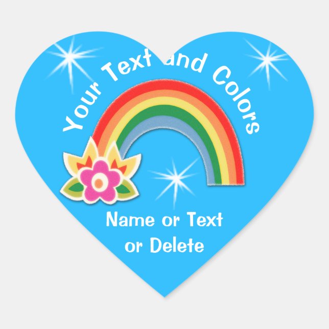 Personalised Rainbow Stickers Your TEXT, COLORS (Front)