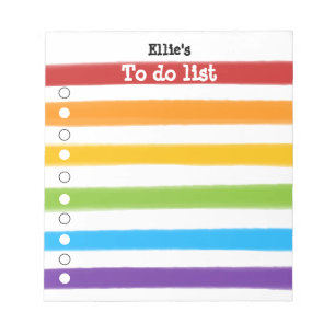 Personalised Rainbow Stripes To-Do List Notepad