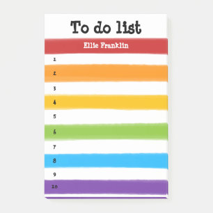 Personalised Rainbow Stripes To-Do List Post-it Notes