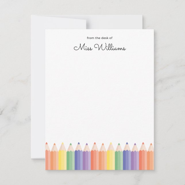 Personalised Rainbow Teacher Card (Front)