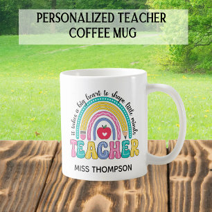Personalised Rainbow Teacher Coffee Mug