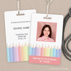Personalised Rainbow Teacher Name Photo ID Badge