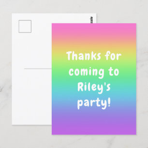 Personalised Rainbow Thank You Postcard