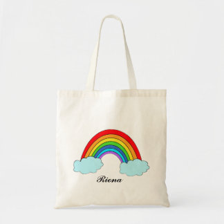 Personalised Rainbow Tote Bag with Custom Name