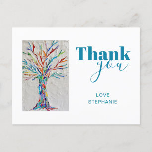 Personalised Rainbow Tree Thank You  Postcard