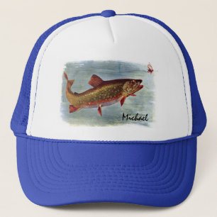 Personalised Rainbow Trout Chasing a Fly Lure Trucker Hat