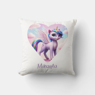 Personalised Rainbow Unicorn Cat Cushion