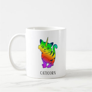 Personalised Rainbow Unicorn Cat Lover Birthday Coffee Mug