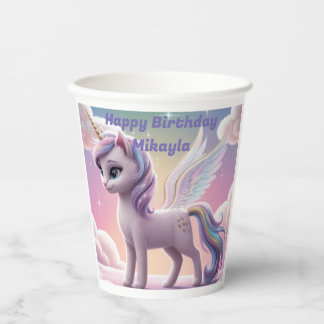 Personalised Rainbow Unicorn Cat Paper Cups