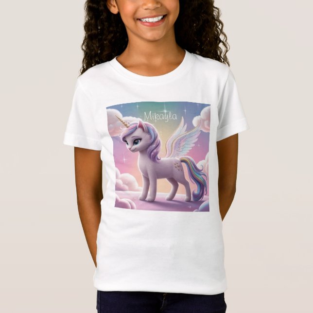 Personalised Rainbow Unicorn Cat T-Shirt (Front)