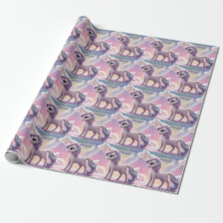 Personalised Rainbow Unicorn Cat Wrapping Paper