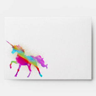 Personalised Rainbow Unicorn Custom Lined Envelope