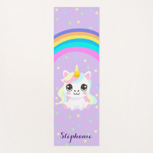 Personalised Rainbow Unicorn Cute Yoga Mat