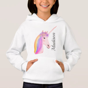 Personalised Rainbow Unicorn Flowers Girl's