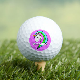 Personalised Rainbow Unicorn Golf Balls