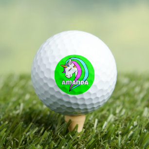 Personalised Rainbow Unicorn Golf Balls