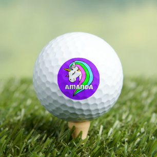 Personalised Rainbow Unicorn Golf Balls
