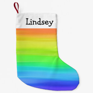 Personalised Rainbow Watercolor Small Christmas Stocking