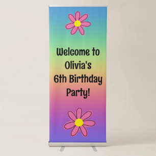 Personalised Rainbow with Flowers Welcome Banner