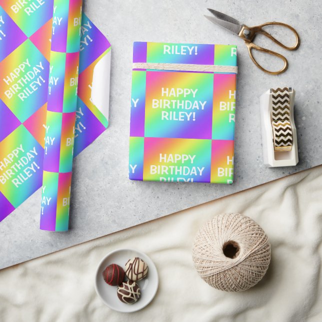 Personalised Rainbow Wrapping Paper (Crafts)
