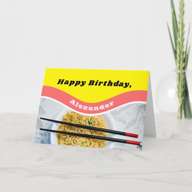 Personalised Ramen Noodles Packet Funny Birthday Card (Front)