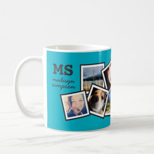 Personalised Random 10 Instagram Photo Collage Coffee Mug (Left)