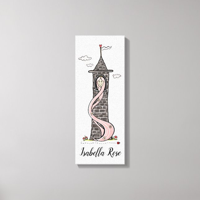 Personalised Rapunzel Princess In Tower Canvas Print (Front)