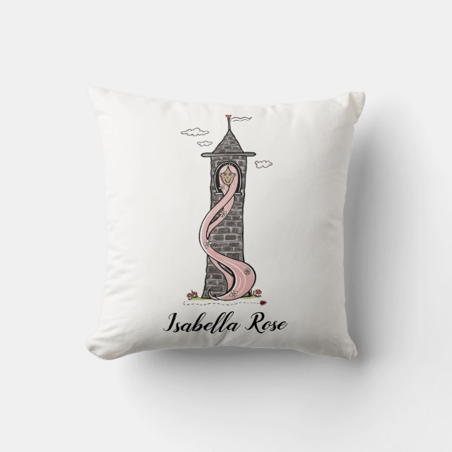 Personalised Rapunzel Princess Medium Skin Tone Cushion (Front)