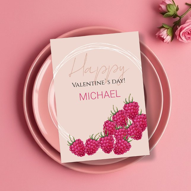 Personalised Raspberries Watercolor Illustration Card (Creator Uploaded)