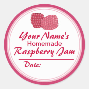 Personalised Raspberry Jam Canning Jar Lid Round Classic Round Sticker