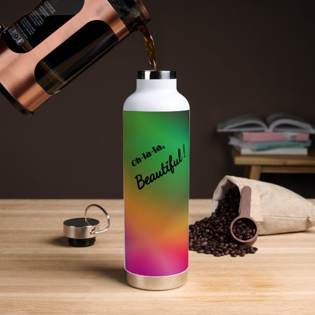 Personalised Raspberry Melon Water Bottle (Coffee (Rotated))