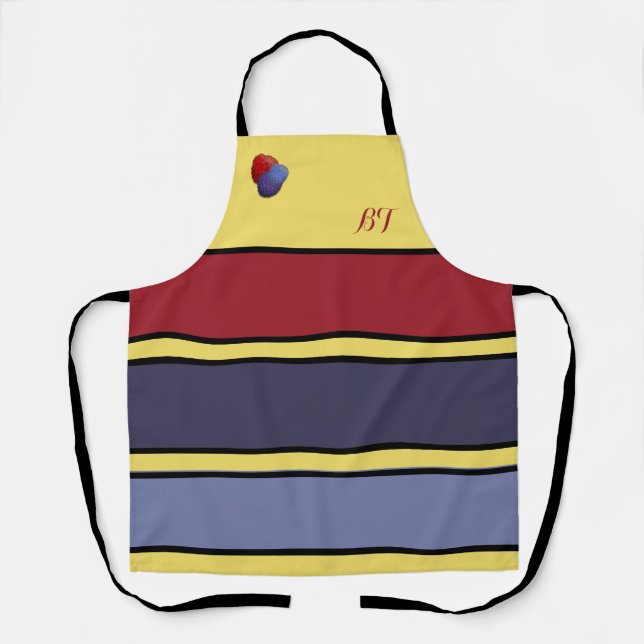 Personalised Raspberry Tart-Coloured Apron (Front)