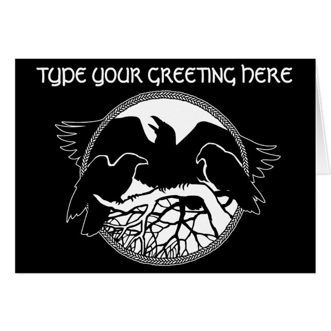 Personalised Raven Cards Cool Crow Art Cards (Front Horizontal)