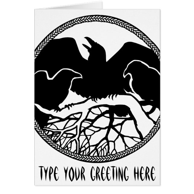 Personalised Raven Cards Cool Crow Art Cards (Front)
