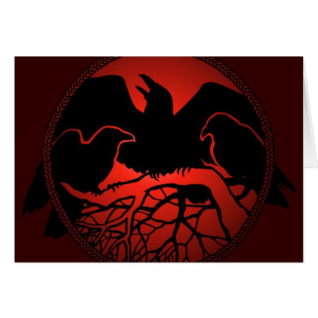 Personalised Raven Cards Cool Crow Art Cards (Front Horizontal)