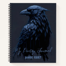 Personalised Raven Poetry Journal Spiral Notebook
