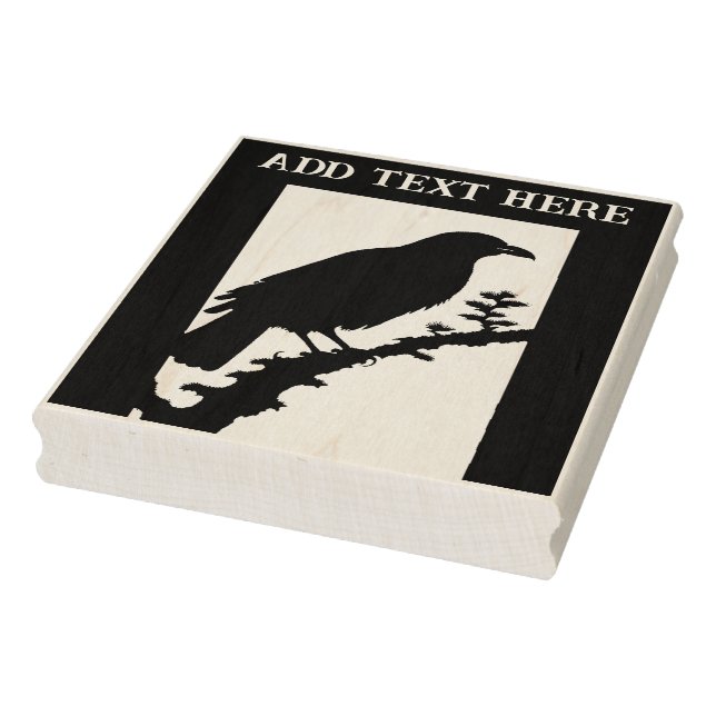 Personalised Raven Wood Art Stamp (Stamp)